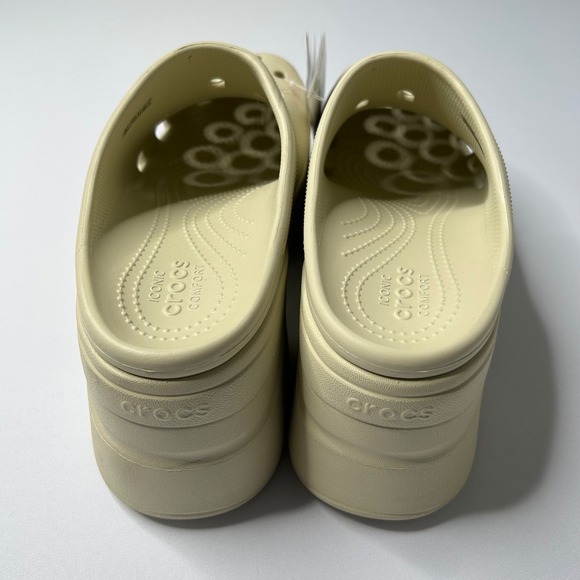 Crocs Siren Clog Women's Platform Heel Sand Beige Slip On Shoes - Picture 6 of 6